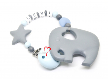 Beißkette Elefant grau
