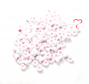 Buchstabenperlen Rosa mit Herz