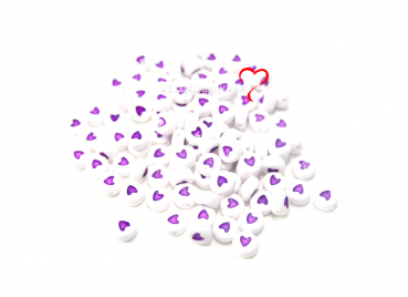 Buchstabenperlen lila mit Herz