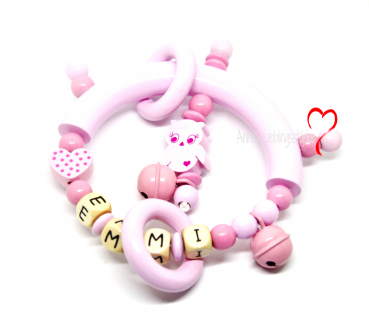 Greifring Eule rosa
