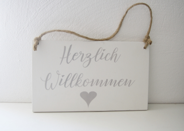 Wende Holzschild Herzlich Willkommen/Bin im Garten