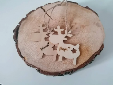 Christbaumschmuck Holz Rentier