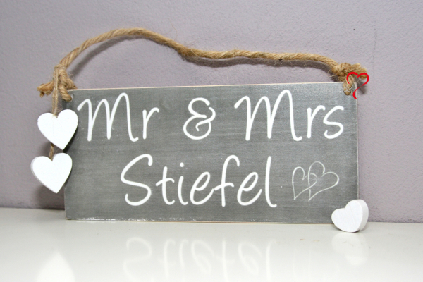 Holzschild Mr&Mrs