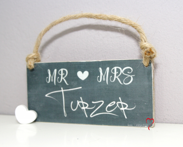 Holzschild Mr&Mrs Name